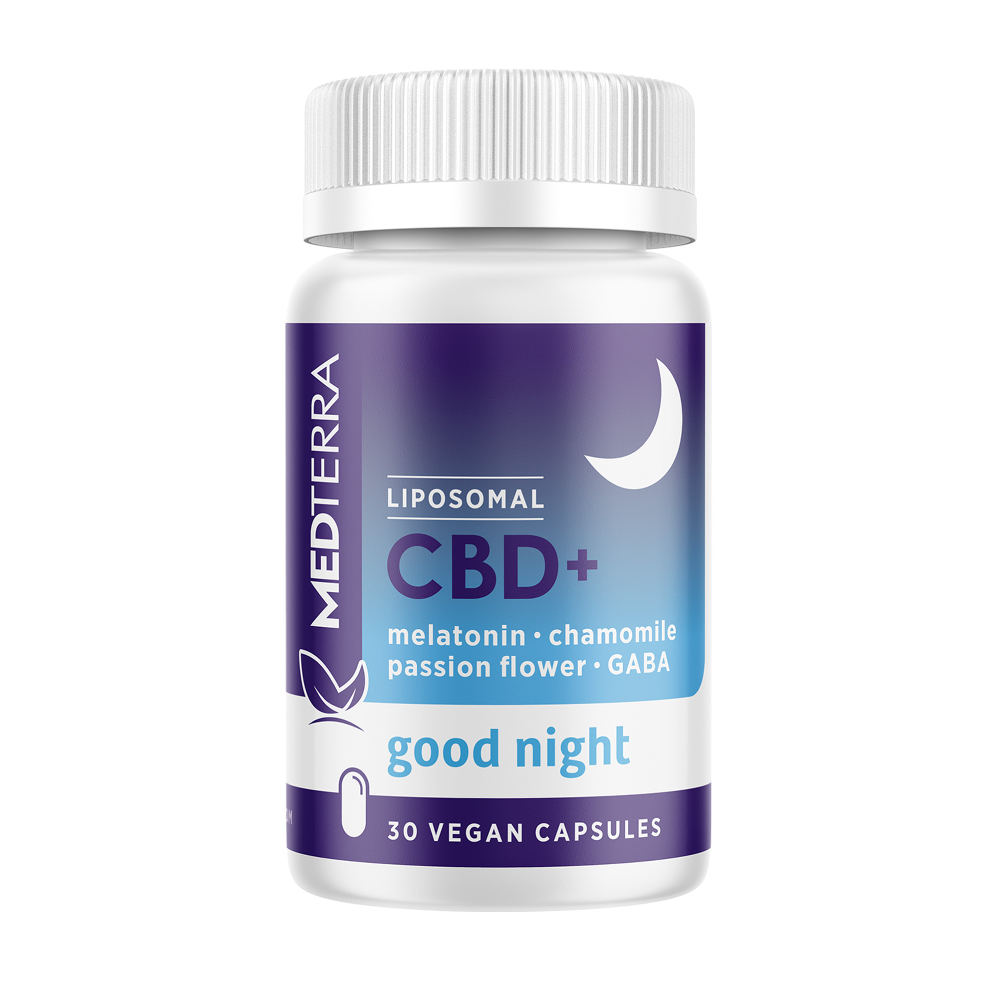 Medterra, Liposomal CBD+ Capsules, Good Night, Isolate THC-Free, 30ct, 750mg CBD
