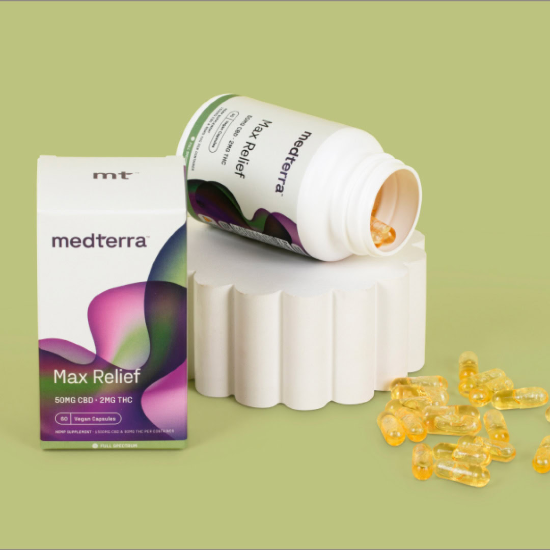 Medterra, Max Relief CBD Capsules, Full Spectrum, 60ct, 1500mg CBD