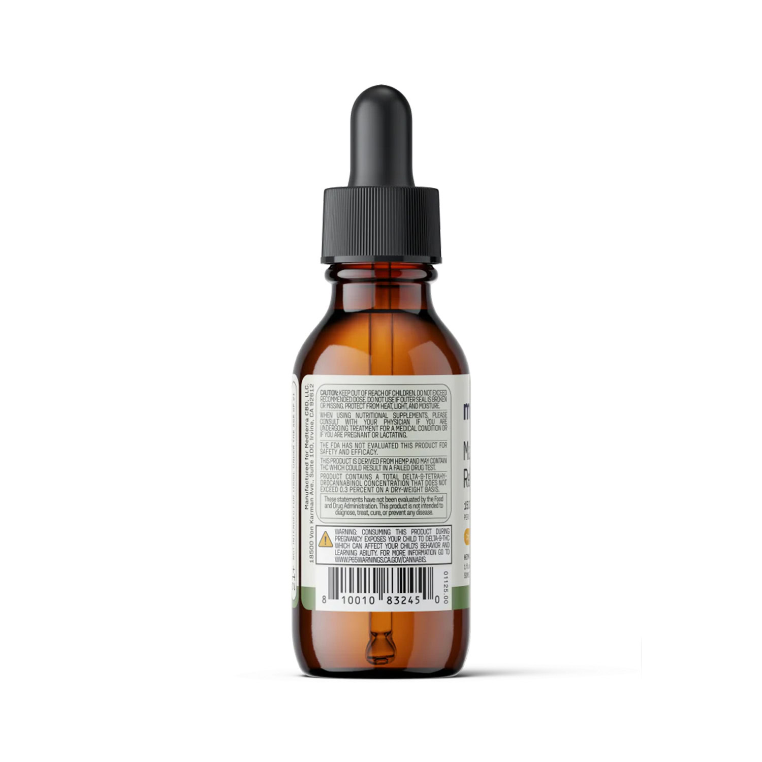 Medterra, Max Relief THC+CBD Oil, Full Spectrum, Chocolate Mint, 1fl oz, 60mg THC + 1500mg CBD