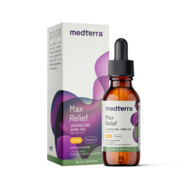 Medterra, Max Relief THC+CBD Oil, Full Spectrum, Citrus, 1fl oz, 60mg THC + 1500mg CBD