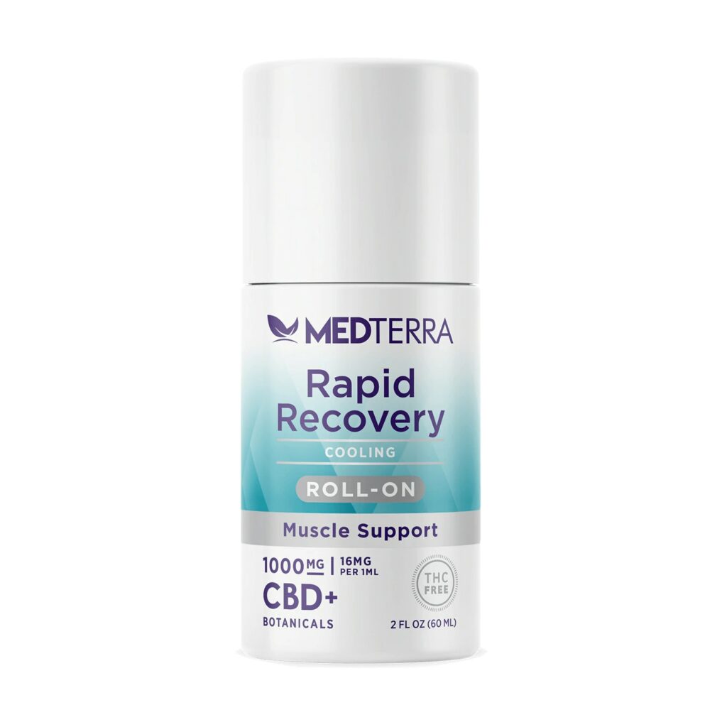 Medterra, Rapid Recovery CBD Roll On, Isolate THCFree, 2oz, 1000mg CBD