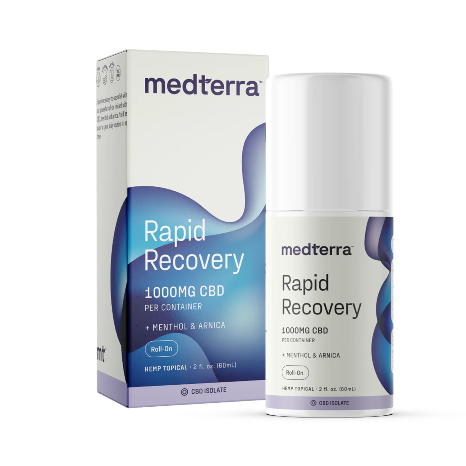 Medterra, Rapid Recovery CBD Roll On, Isolate THC-Free, 2oz, 1000mg CBD