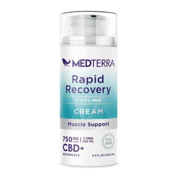 Medterra, Rapid Recovery Cooling CBD Cream, Isolate THC-Free, 3.4oz, 750mg CBD