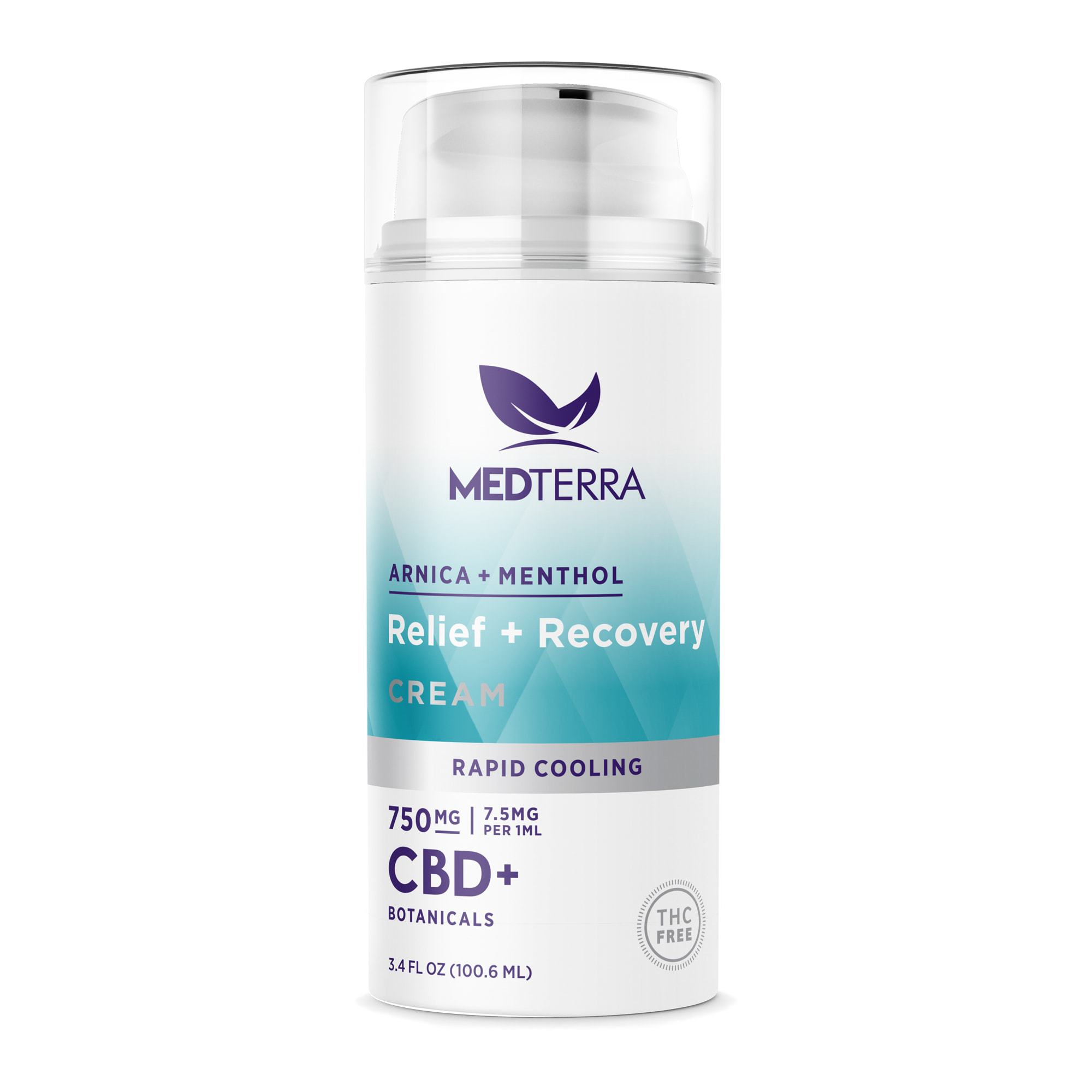 Medterra, Relief + Recovery Rapid Cooling CBD Cream, Isolate THC-Free ...