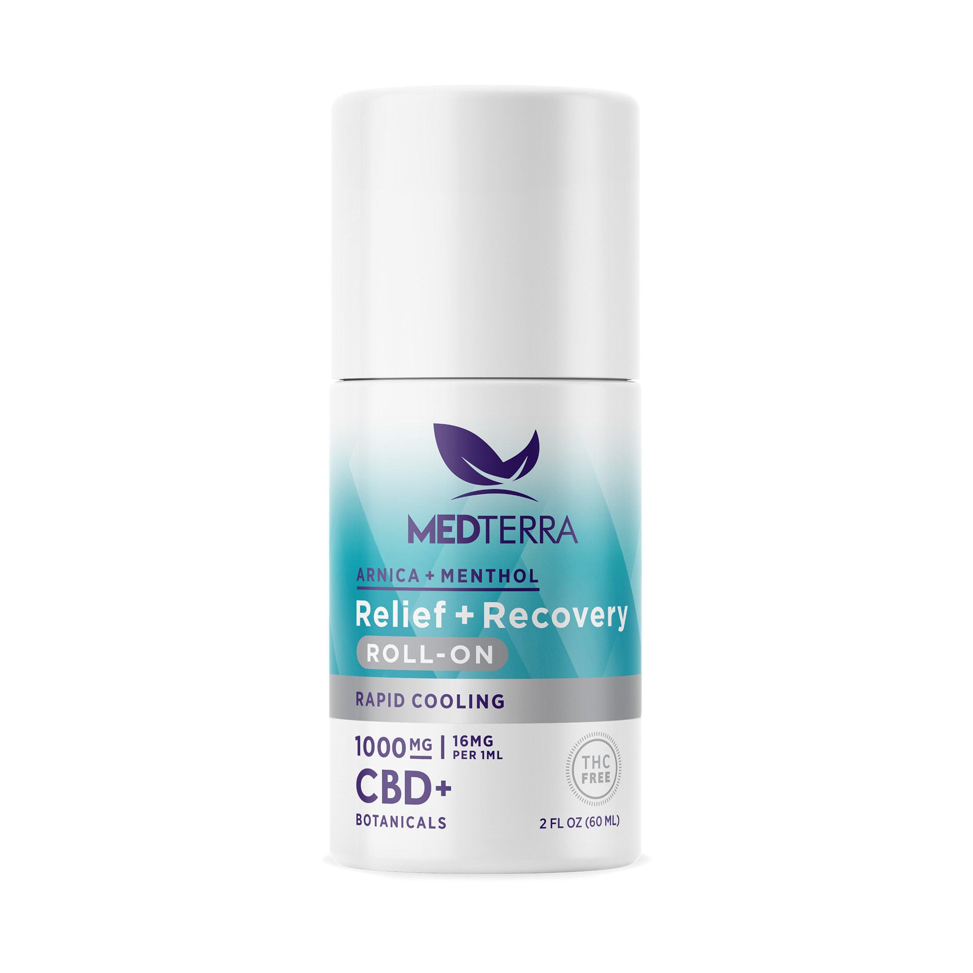 Medterra, Relief + Recovery CBD Roll On, Isolate THC-Free, 2oz, 1000mg CBD