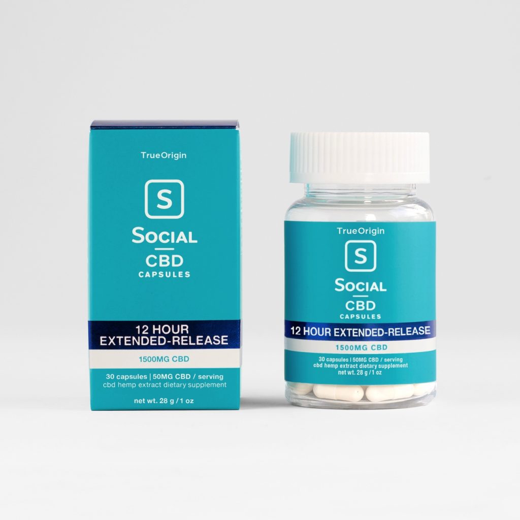 Social CBD, Extended Release CBD Gel Capsules, Broad Spectrum THC-Free, 30ct, 1500mg CBD