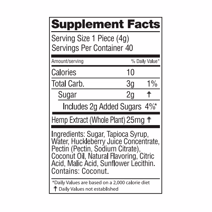 Wyld CBD, Huckleberry Gummies, Broad Spectrum THC-Free, 40ct, 1000mg CBD