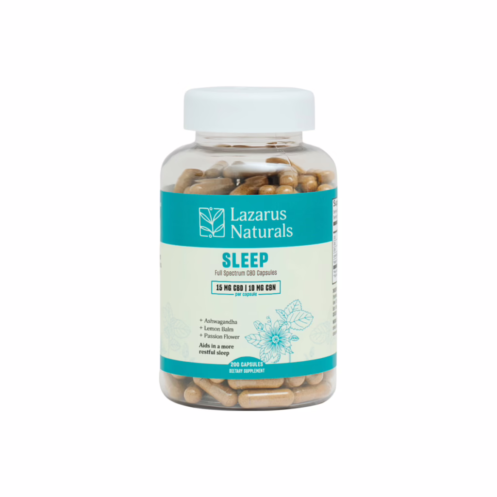 Lazarus Naturals, Sleep CBD Capsules, Full Spectrum, 200ct, 2000mg CBN + 3000mg CBD