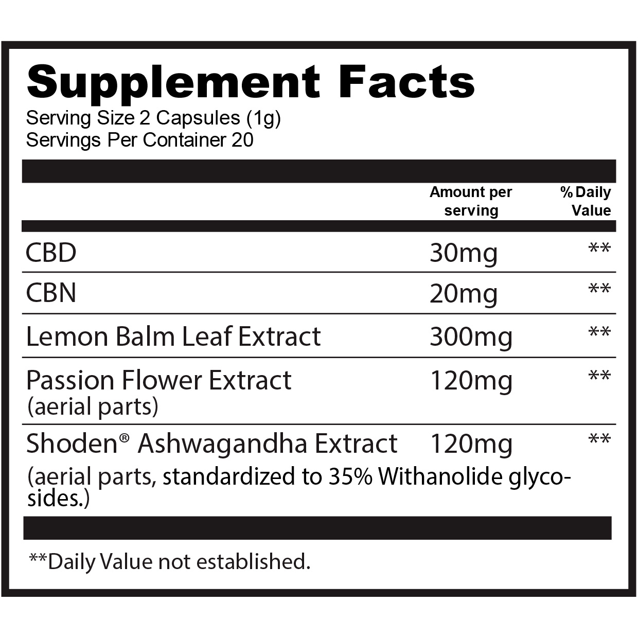 Lazarus Naturals, Sleep CBD Capsules, Full Spectrum, 40ct, 400mg CBN + 600mg CBD