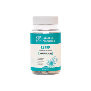 Lazarus Naturals, Sleep CBD Capsules, Full Spectrum, 40ct, 400mg CBN + 600mg CBD