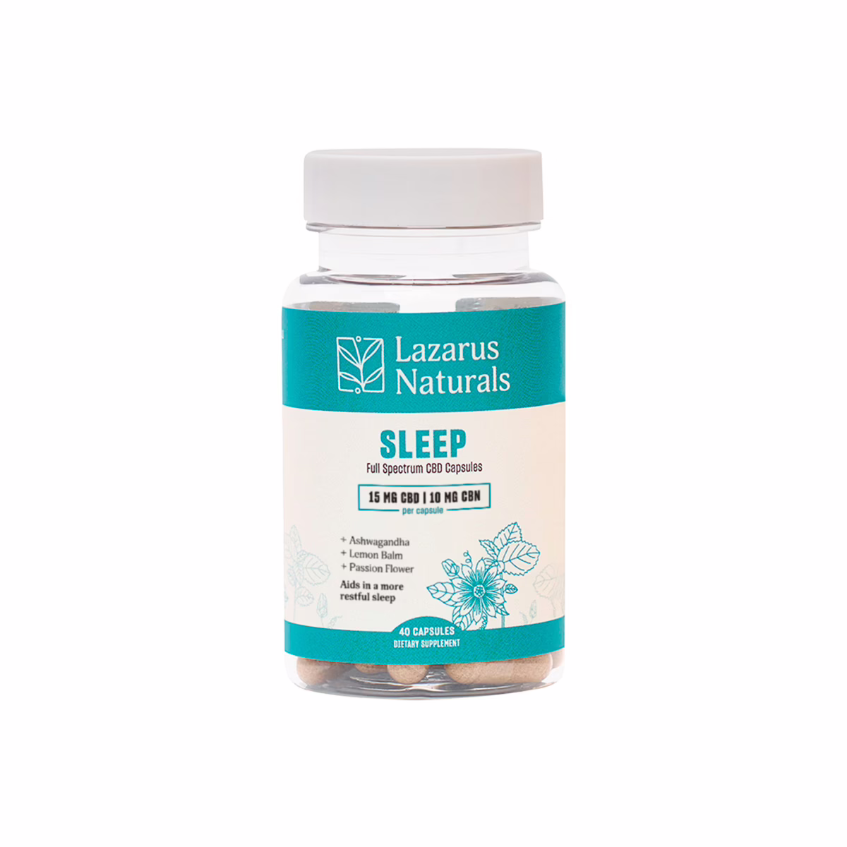 Lazarus Naturals, Sleep CBD Capsules, Full Spectrum, 40ct, 400mg CBN + 600mg CBD Lazarus Naturals, Sleep CBD Capsules, Full Spectrum, 40ct, 400mg CBN + 600mg CBD