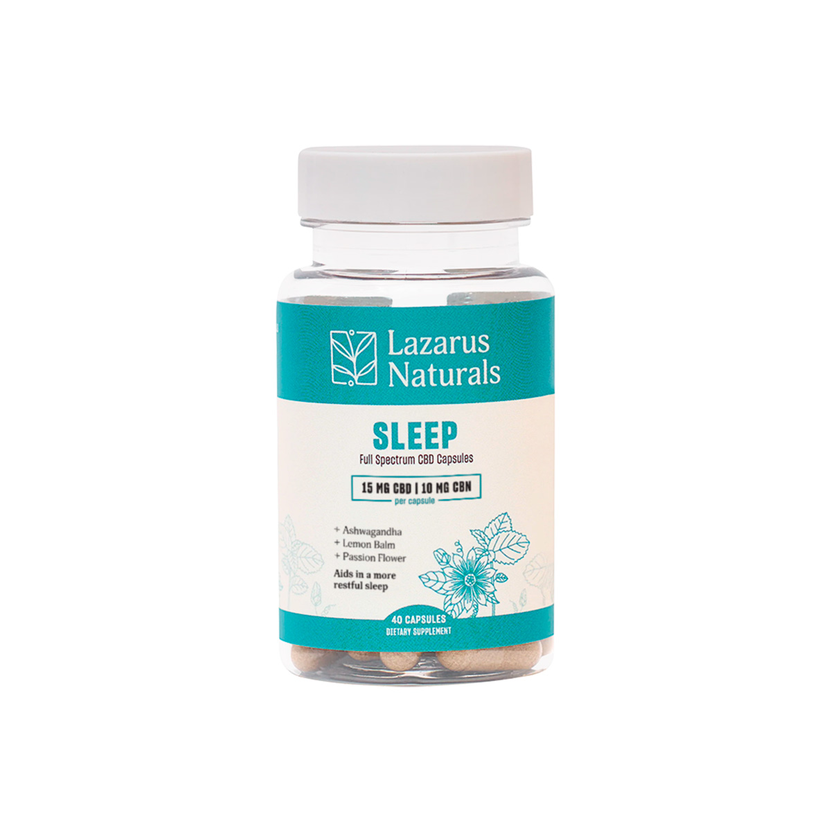 Lazarus Naturals, Sleep CBD Capsules, Full Spectrum, 40ct, 400mg CBN + 600mg CBD Lazarus Naturals, Sleep CBD Capsules, Full Spectrum, 40ct, 400mg CBN + 600mg CBD