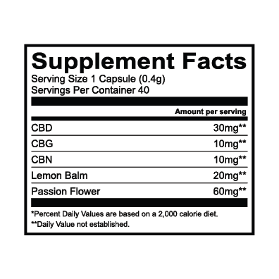 Lazarus Naturals, Sleep Cannabinoid Capsules, Full Spectrum, 40ct, 400mg CBG + 400mg CBN + 1200mg CBD 1