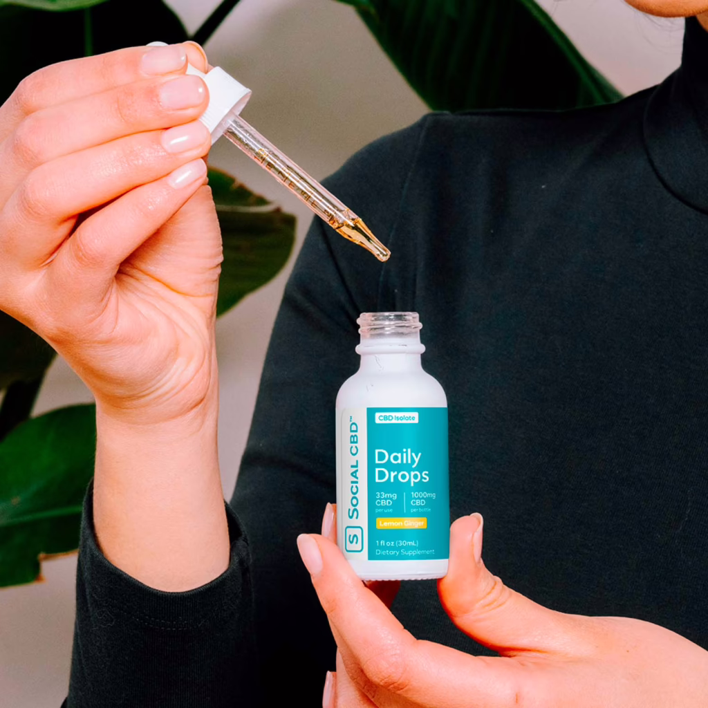 Social CBD, CBD Oil Drops, Lemon Ginger, Isolate THC-Free, 1fl oz, 1000mg CBD