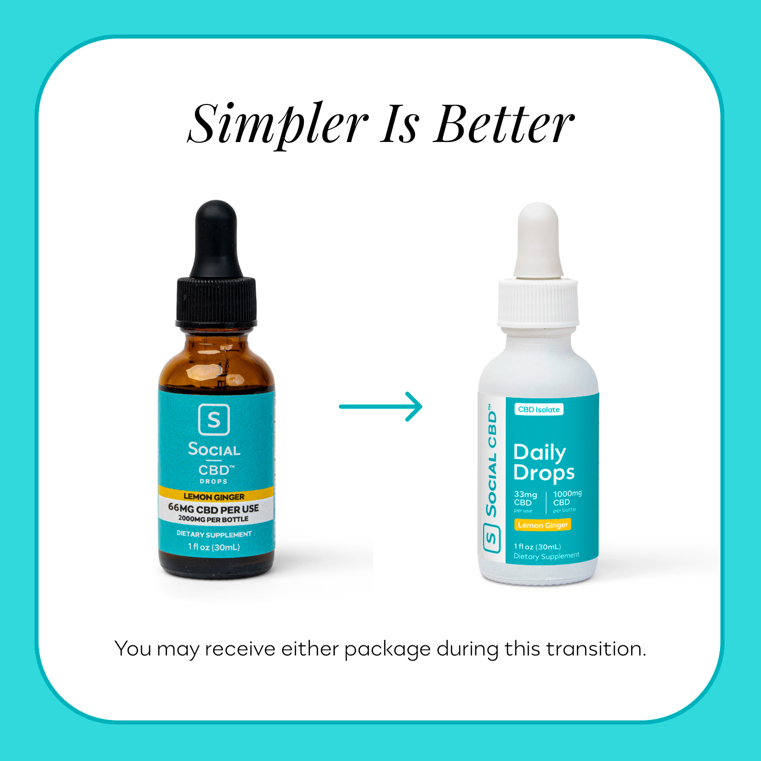 Social CBD, CBD Oil Drops, Lemon Ginger, Isolate THC-Free, 1fl oz, 1000mg CBD