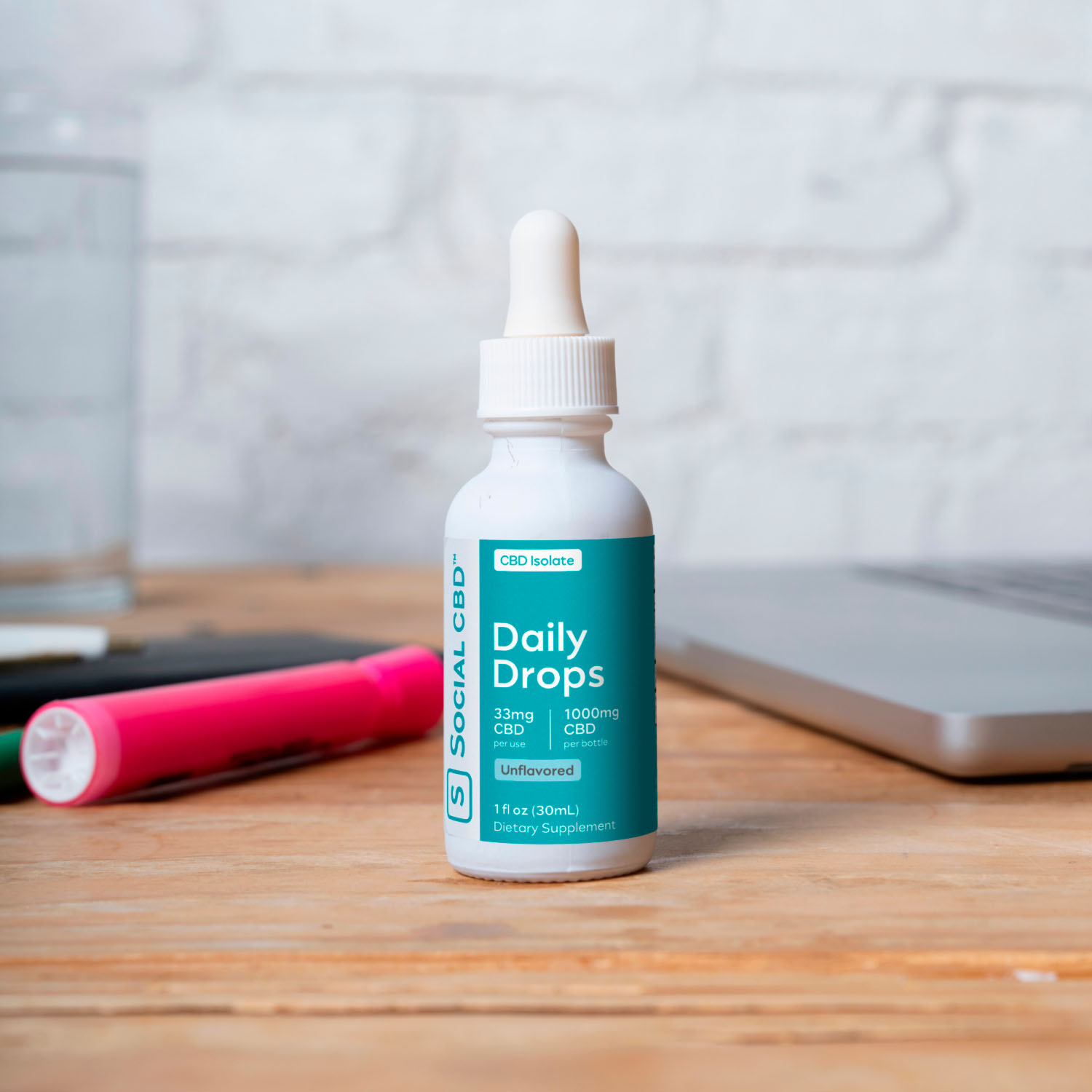 Social CBD, CBD Oil Drops, Unflavored, Isolate THC-Free, 1fl oz, 1000mg CBD