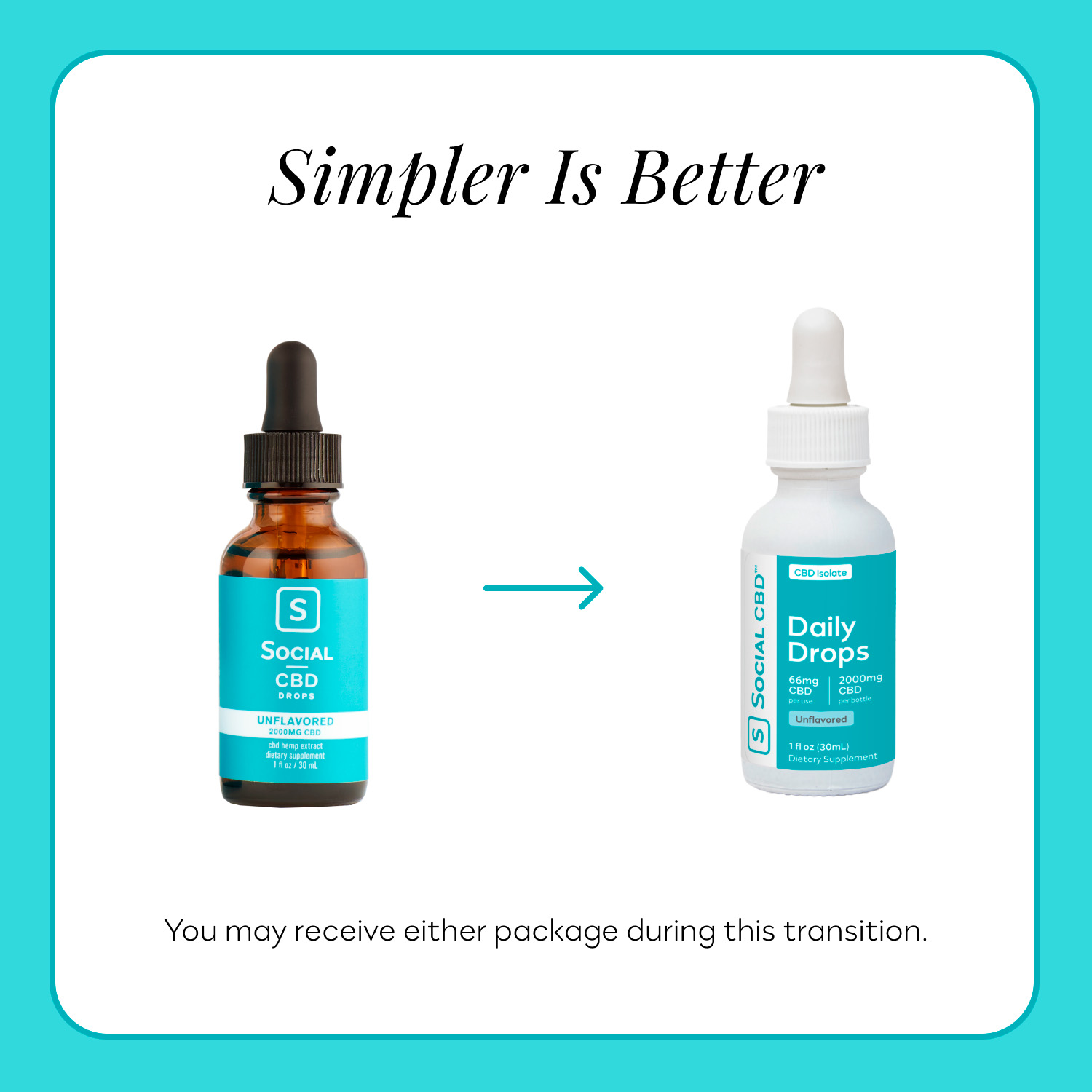 Social CBD, Daily CBD Oil Drops, Unflavored, Isolate THC-Free, 1fl oz, 2000mg CBD