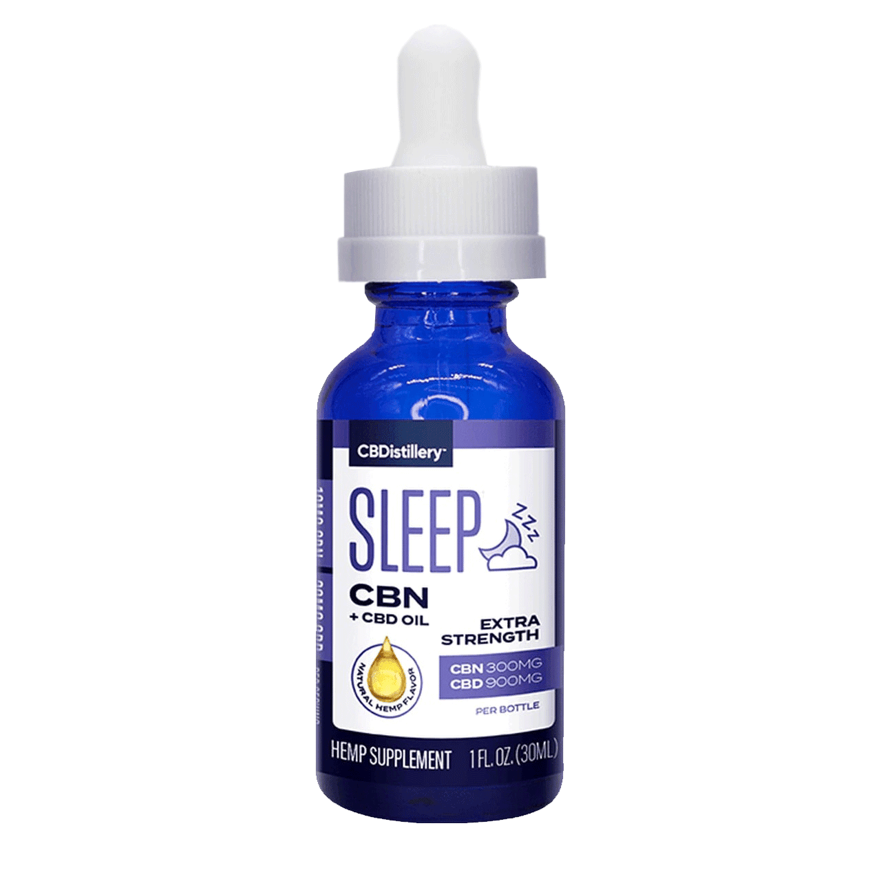 CBDistillery, Extra Strength CBN + CBD Sleep Tincture 1:3, Full Spectrum, 1oz, 300mg CBN and 900mg CBD