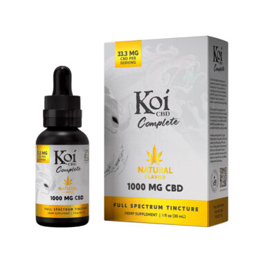 Koi CBD, Complete Full Spectrum CBD Tincture, Natural Hemp Flavor, 1fl oz, 1000mg CBD