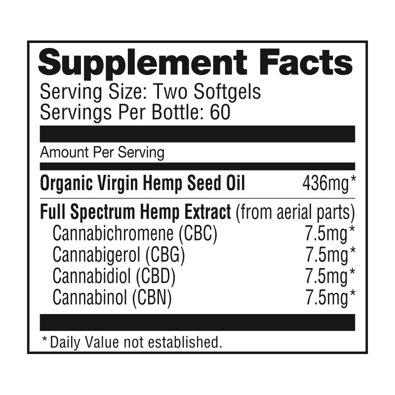 NuLeaf Naturals, Multicannabinoid Capsules CBD+CBC+CBG+CBN, Full Spectrum, 120ct, 1800mg Multi 1