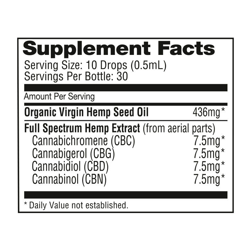 NuLeaf Naturals, Multicannabinoid Oil CBD+CBC+CBG+CBN, Full Spectrum, .5fl oz, 900mg Multi