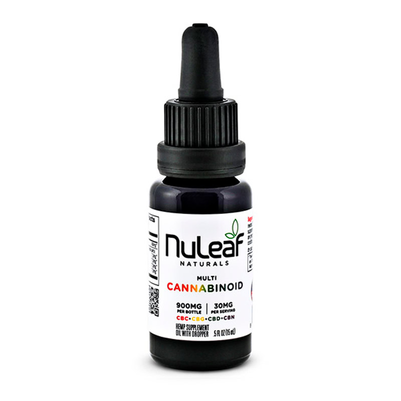 NuLeaf Naturals, Multicannabinoid Oil CBD+CBC+CBG+CBN, Full Spectrum, .5fl oz, 900mg Multi