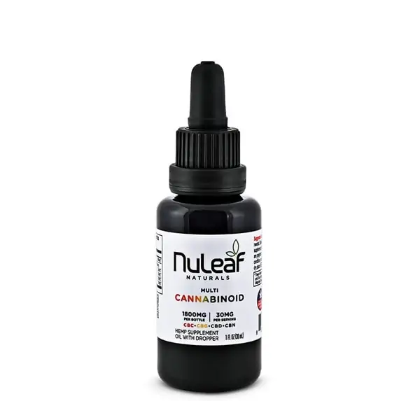 NuLeaf Naturals, Multicannabinoid Oil CBD+CBC+CBG+CBN, Full Spectrum, 30mL, 1800mg Multi