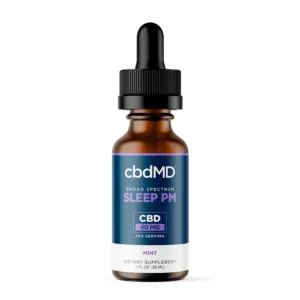 cbdMD, CBD PM Tincture for Sleep, Broad Spectrum THC-Free, Mint, 1fl oz, 300mg CBN + 1200mg CBD