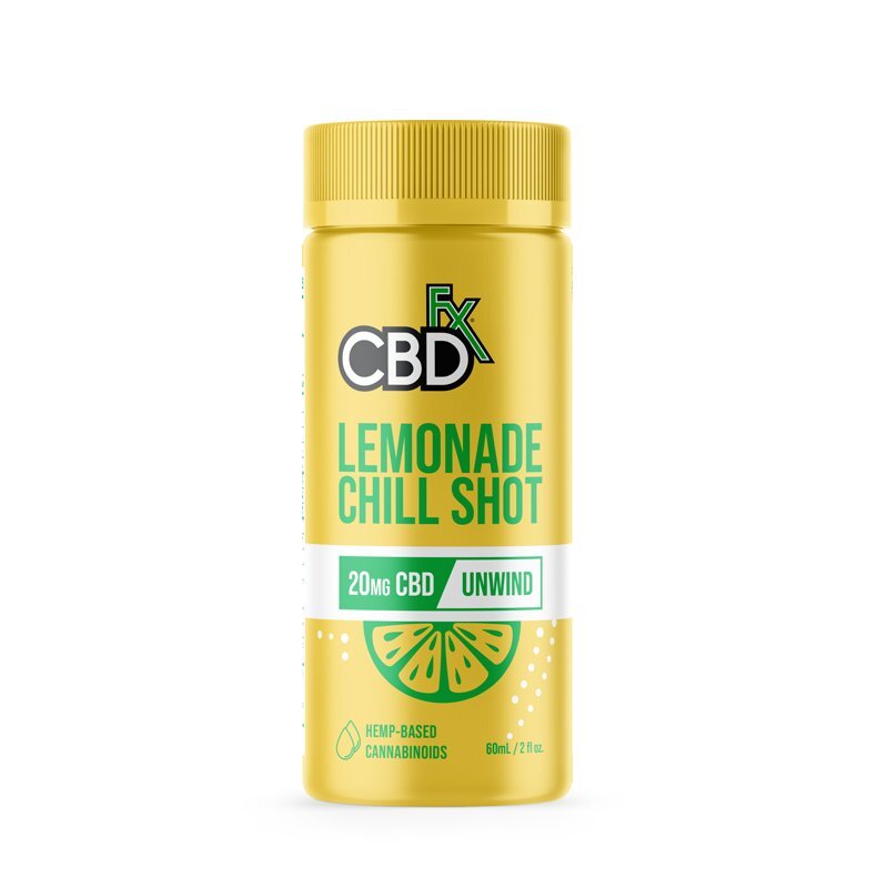 Cbdfx Cbd Chill Shots 20mg Unwind Lemonade Broad Spectrum Thc Free