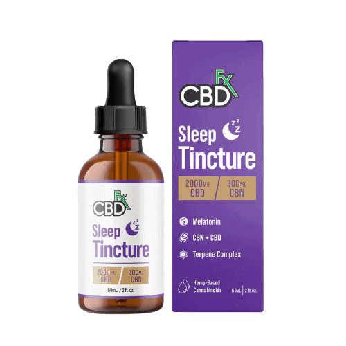 CBDfx, CBD Oil Sleep Tincture with Melatonin, Broad Spectrum THC-Free, 2oz, 300mg CBN + 2000mg CBD