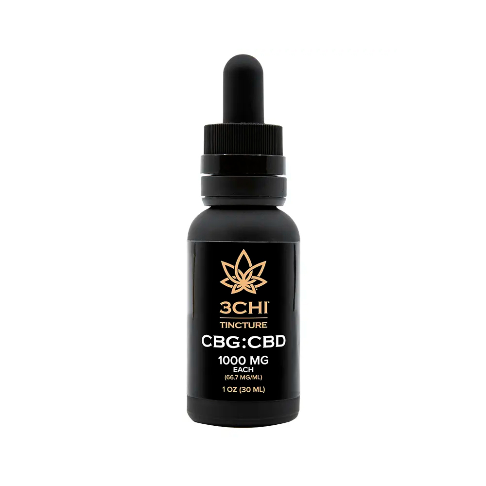 3Chi, CBG:CBD Oil Tincture, Broad Spectrum THC-Free, 1fl oz, 1000mg CBG and 1000mg CBD