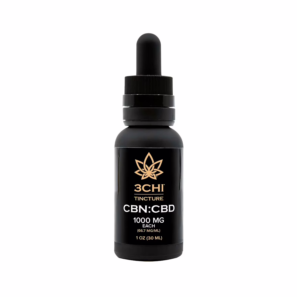 3Chi, CBN:CBD Oil Tincture, Broad Spectrum THC-Free, 1fl oz, 1000mg CBN and 1000mg CBD