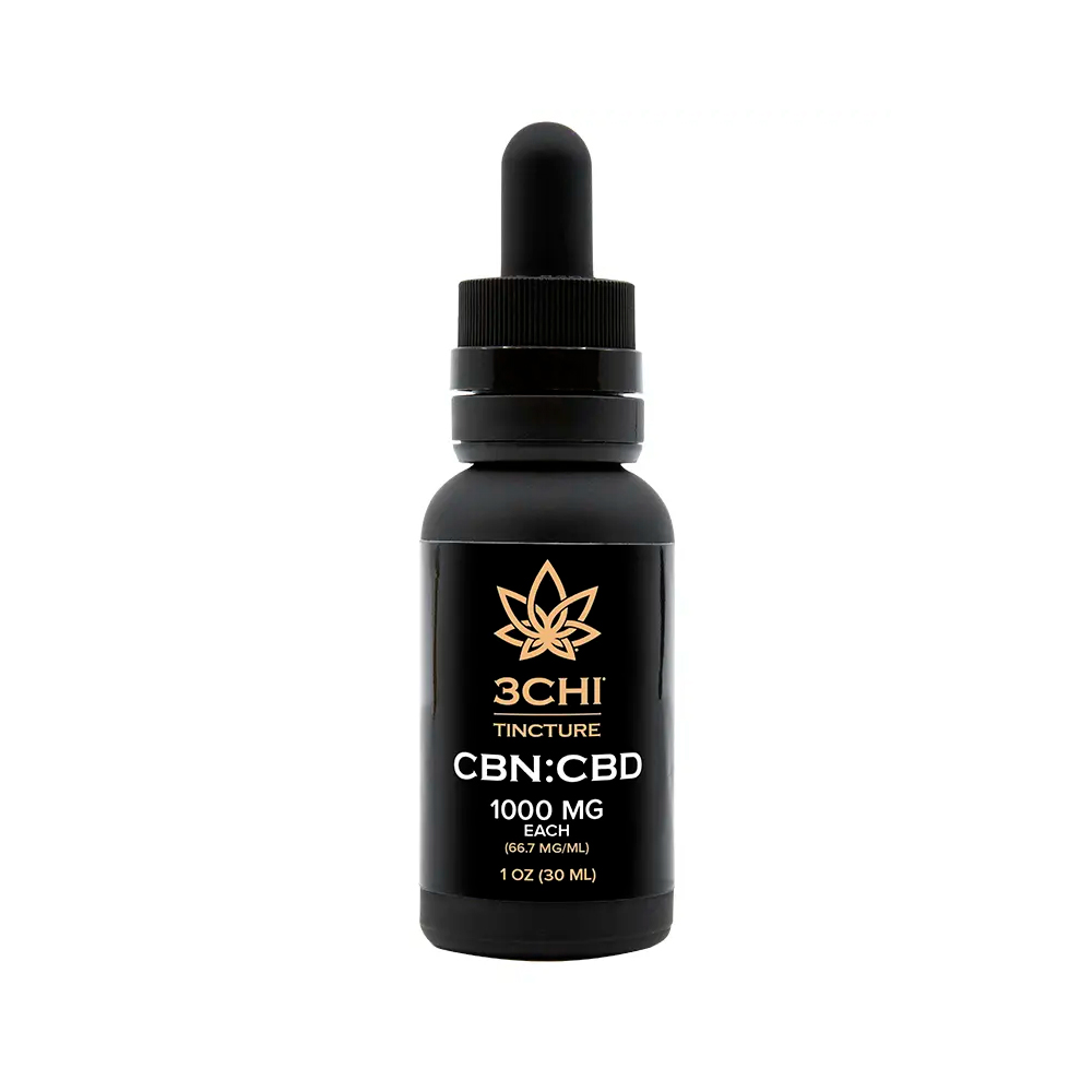 3Chi, CBN:CBD Oil Tincture, Broad Spectrum THC-Free, 1fl oz, 1000mg CBN and 1000mg CBD