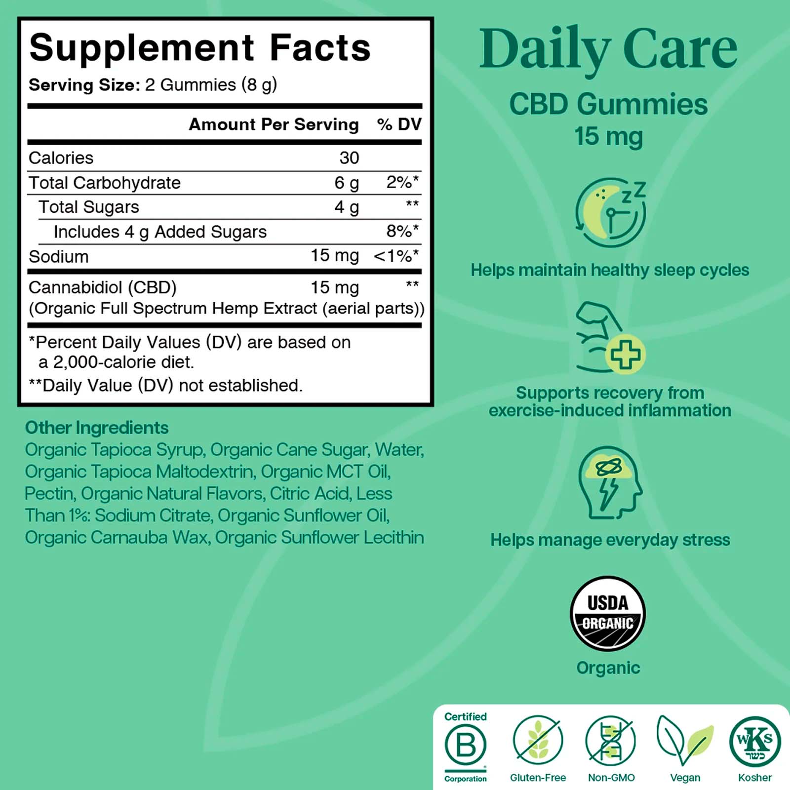 Charlotte’s Web, 15mg CBD Gummies, Daily Wellness, Full Spectrum, Raspberry Lime, 60ct, 450mg CBD