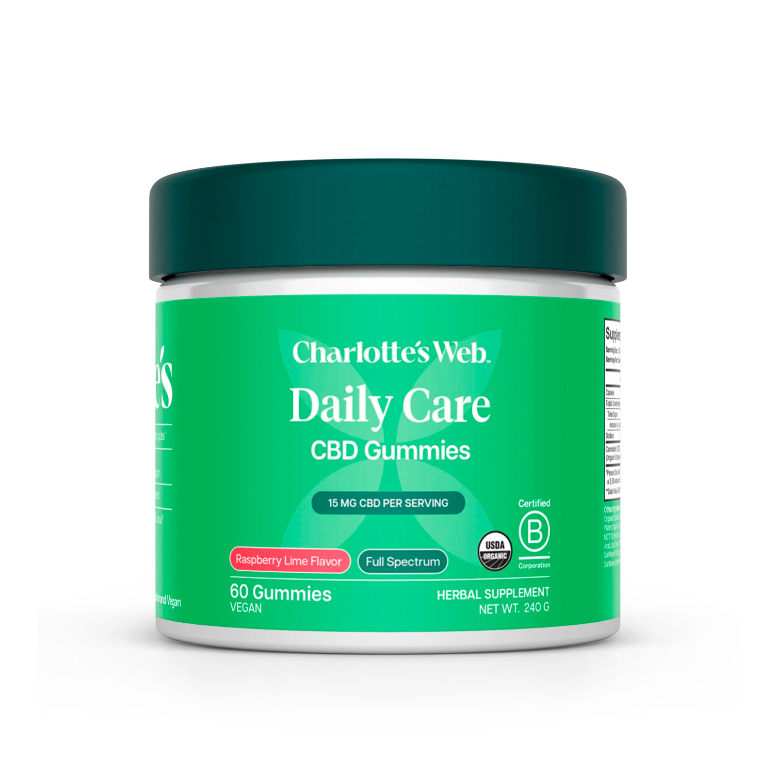 Charlotte's Web, 15mg CBD Gummies, Daily Wellness, Full Spectrum, Raspberry Lime, 60ct, 450mg CBD Charlotte's Web, 15mg CBD Gummies, Daily Wellness, Full Spectrum, Raspberry Lime, 60ct, 450mg CBD