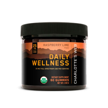 Charlotte's Web, 25mg CBD Gummies: Daily Wellness, Full Spectrum, Raspberry Lime, 60ct, 750mg CBD