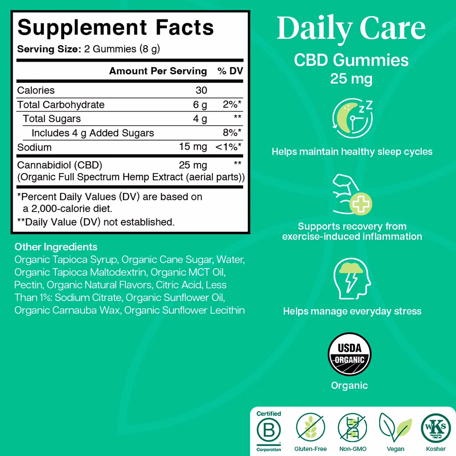 Charlotte's Web, 25mg CBD Gummies Daily Wellness, Full Spectrum, Raspberry Lime, 60ct, 750mg CBD