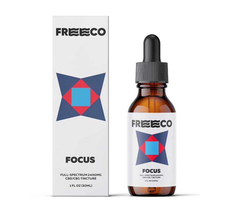 Freeco, Focus CBG Oil, Full Spectrum,1oz, 1200mg CBG + 1200mg CBD 1