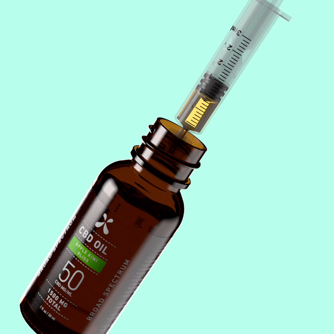 Green Roads, CBD Oil 50mg, Apple Kiwi Bliss, Broad Spectrum THC-Free, 1fl oz, 1500mg CBD