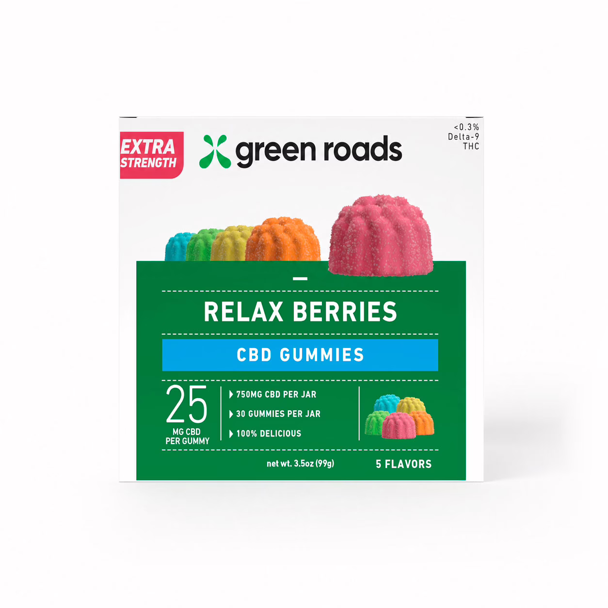 Green Roads, Extra Strength Relax Berries CBD Gummies, Isolate THC-Free, 30ct, 750mg CBD Green Roads, Extra Strength Relax Berries CBD Gummies, Isolate THC-Free, 30ct, 750mg CBD