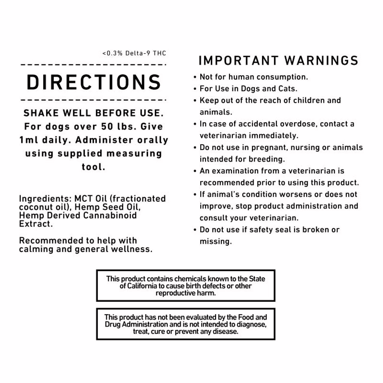 Green Roads, Pet CBD Drops Large Dog, Broad Spectrum THC-Free, 1fl oz, 600mg CBD