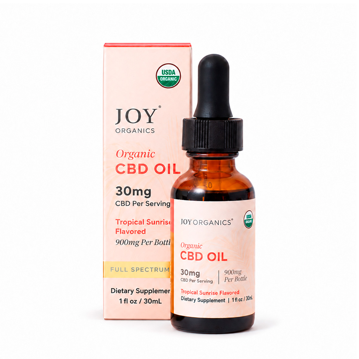 Joy Organics, Tropical Sunrise Organic CBD Tincture, Full Spectrum, 1fl oz, 900mg CBD Joy Organics, Tropical Sunrise Organic CBD Tincture, Full Spectrum, 1fl oz, 900mg CBD