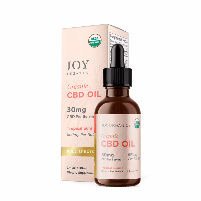 Joy Organics, Tropical Sunrise Organic CBD Tincture, Full Spectrum, 1fl oz, 900mg CBD Joy Organics, Tropical Sunrise Organic CBD Tincture, Full Spectrum, 1fl oz, 900mg CBD