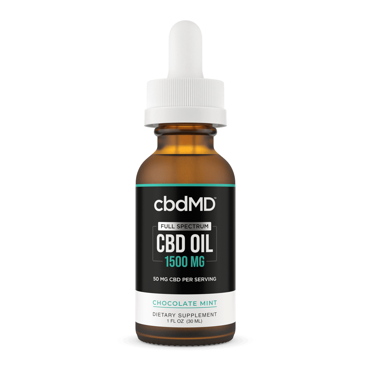 cbdMD, CBD Oil Tincture, Full Spectrum, Chocolate Mint, 1oz, 1500mg CBD 1