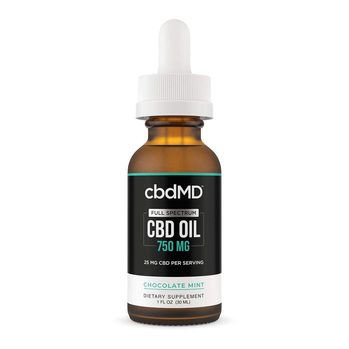 cbdMD, CBD Oil Tincture, Full Spectrum, Chocolate Mint, 1oz, 750mg CBD 1