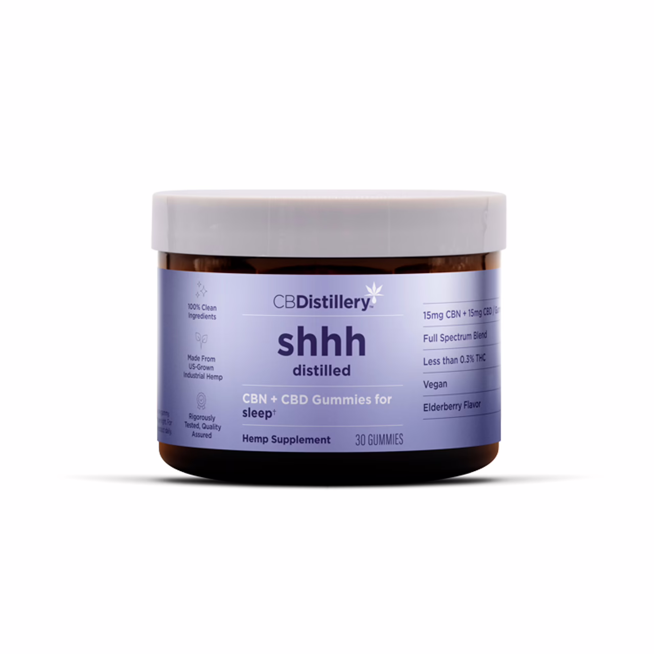 CBDistillery, Shhh Distilled CBN + CBD Gummies for Sleep, Elderberry, Full Spectrum, 30ct, 450mg CBN + 450mg CBD CBDistillery, Shhh Distilled CBN + CBD Gummies for Sleep, Elderberry, Full Spectrum, 30ct, 450mg CBN + 450mg CBD