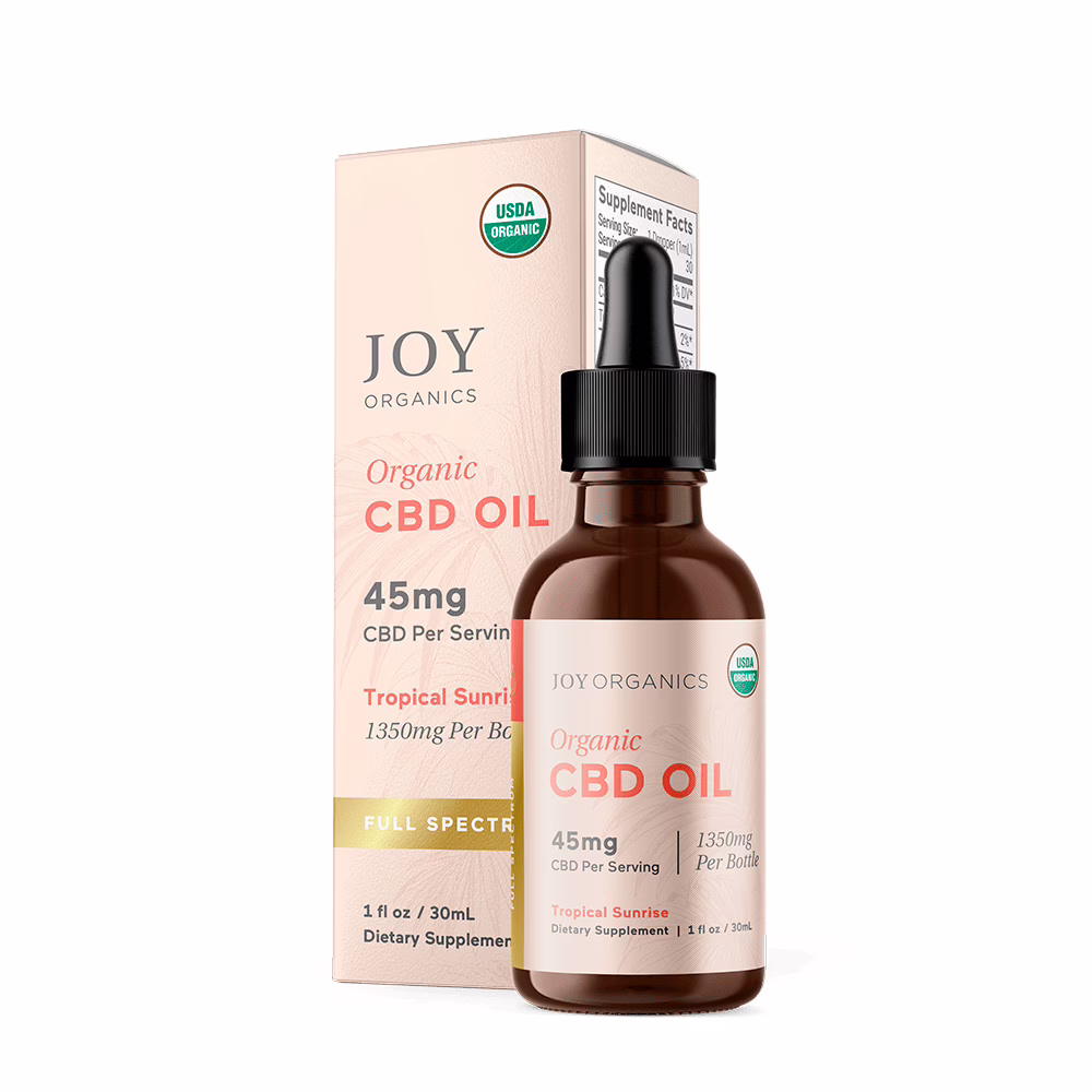 Joy Organics, Tropical Sunrise Organic CBD Tincture, Full Spectrum, 1fl oz, 1350mg CBD
