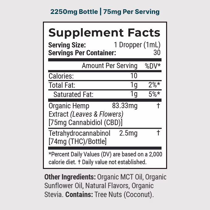Joy Organics, Tropical Sunrise Organic CBD Tincture, Full Spectrum, 1fl oz, 2250mg CBD