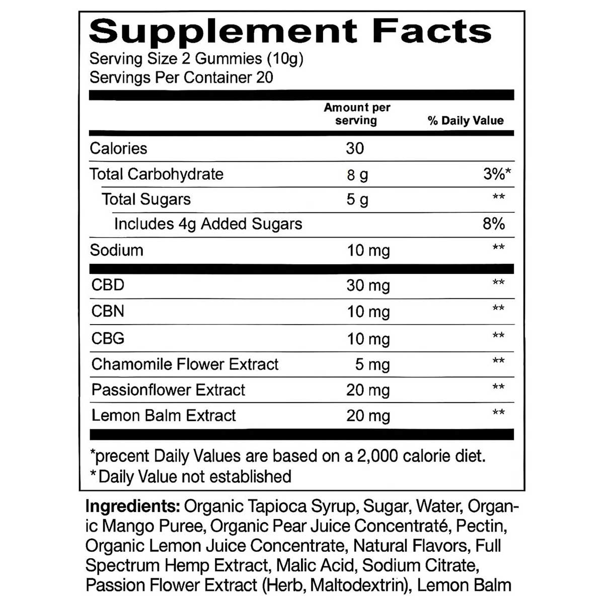 Lazarus Naturals, Cannabinoid Sleep Gummies, Lemon Mango, Full Spectrum, 40ct, 200mg CBG + 200mg CBN + 600mg CBD
