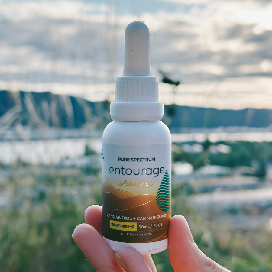 Pure Spectrum, Entourage CBD and CBG Oil, Vibrance, Broad Spectrum THC-Free, 1fl oz, 1000mg CBD and 1000mg CBG